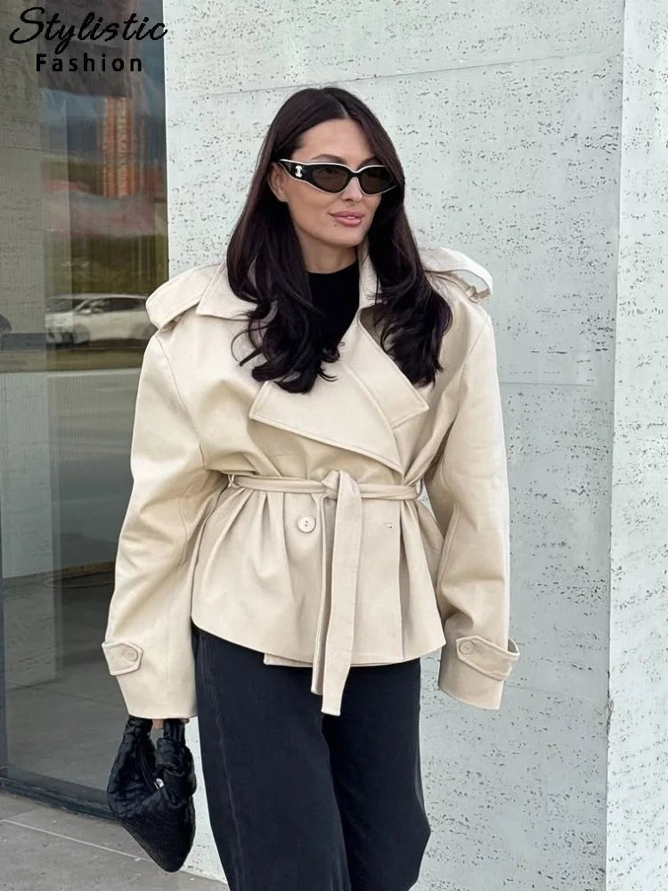 Dorothy Lace Up Short Trench Coat