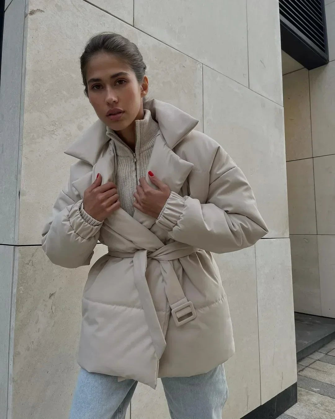 Jaime Belted Puffer Jacket