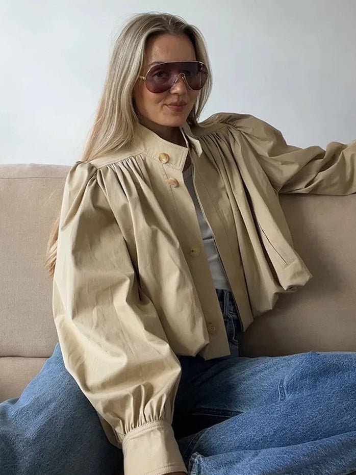 Jenna Loose Fit Pleated Jacket