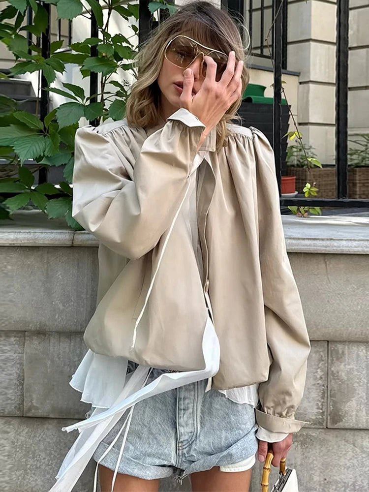 Jenna Loose Fit Pleated Jacket