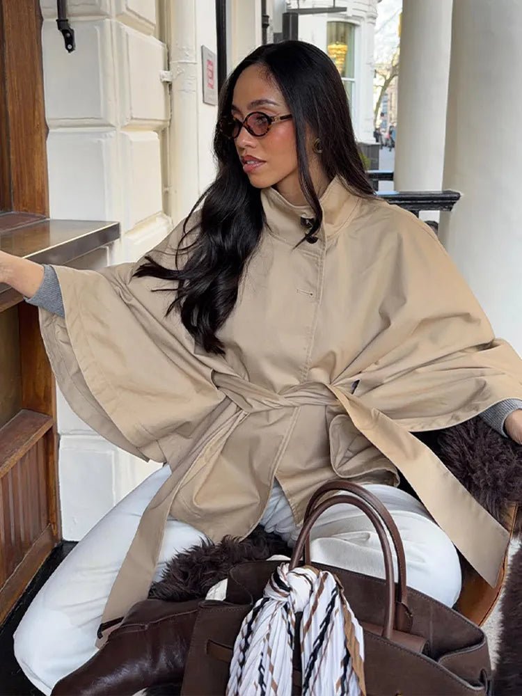 Kimberly Cape-Style Belted Coat