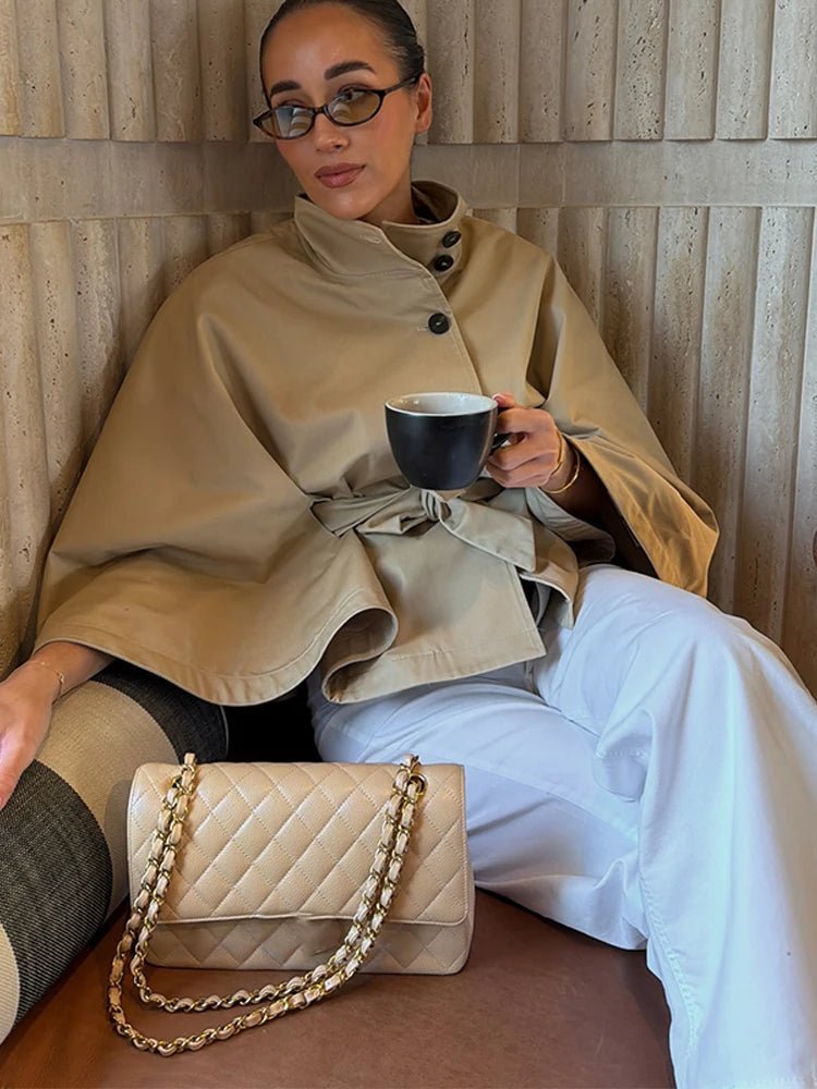 Kimberly Cape-Style Belted Coat