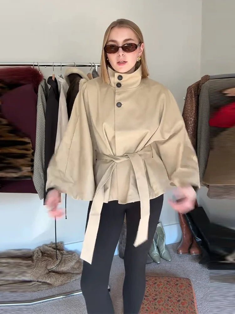Kimberly Cape-Style Belted Coat