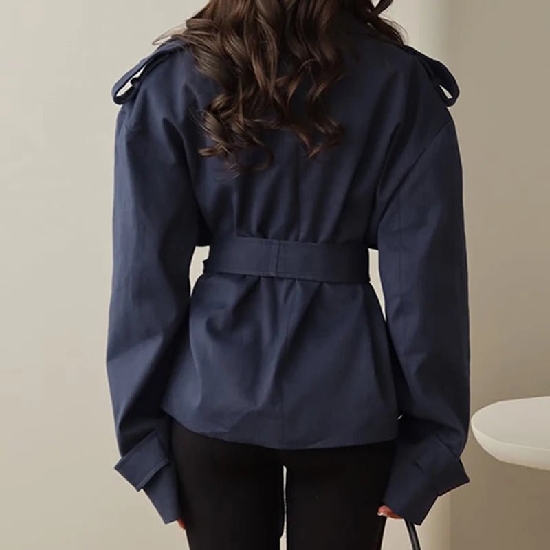 Tara Lace Up Cropped Trench Coat