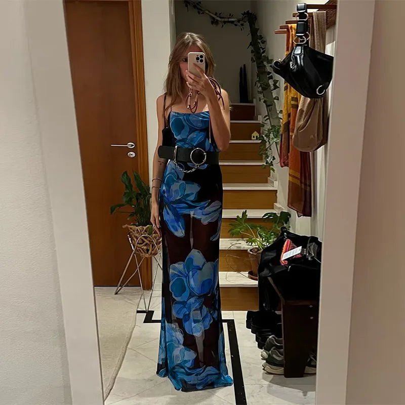 Aileena Tie Dye Lace Detail Maxi Dress