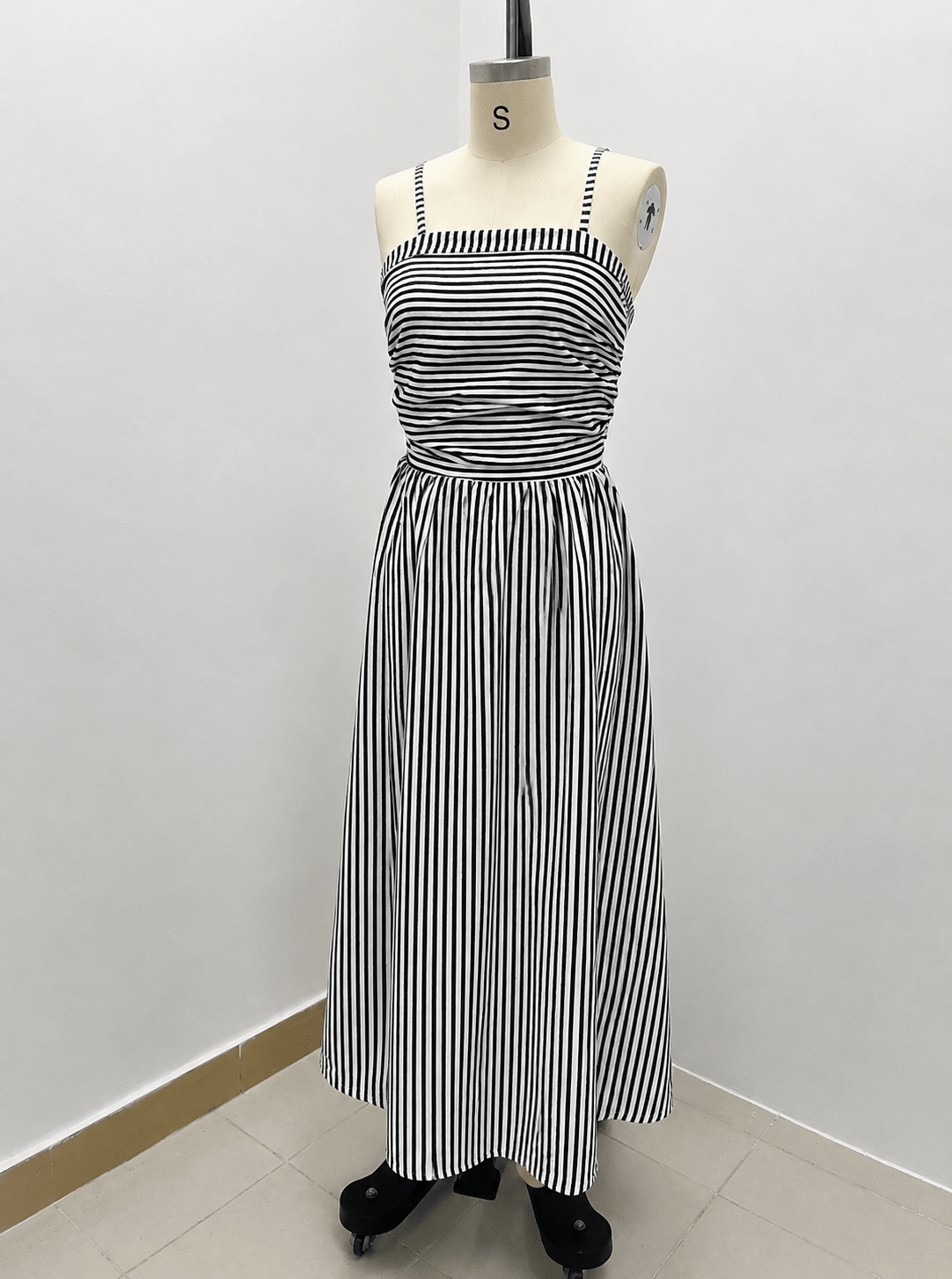 Airlin Striped Ruched Cami Maxi Dress