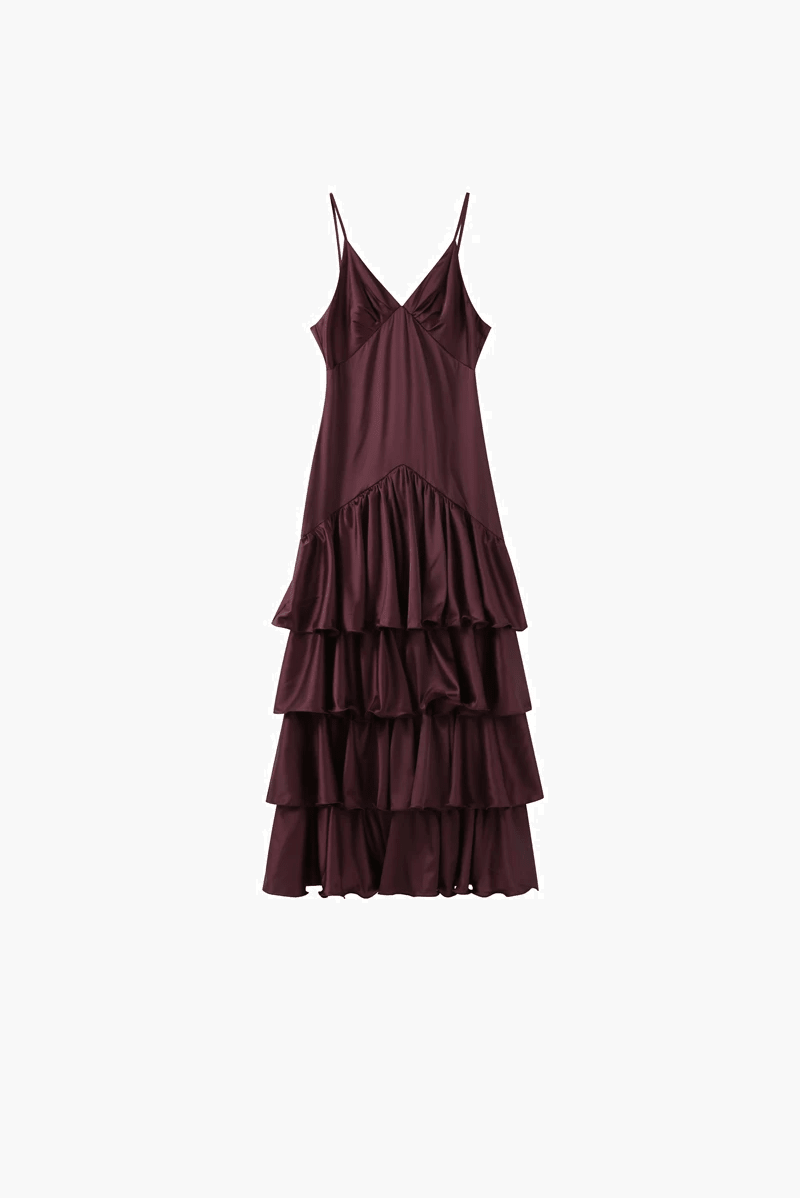 Aisley Ruffled Slip Dress