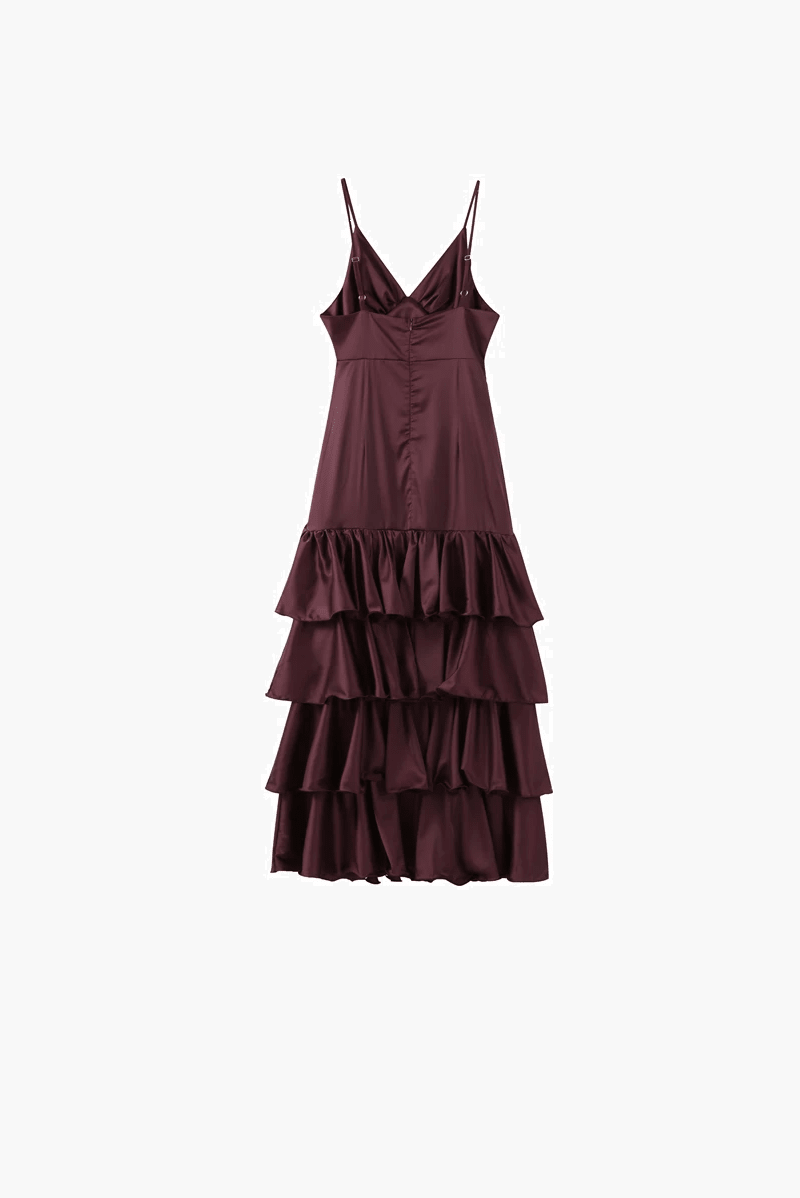 Aisley Ruffled Slip Dress