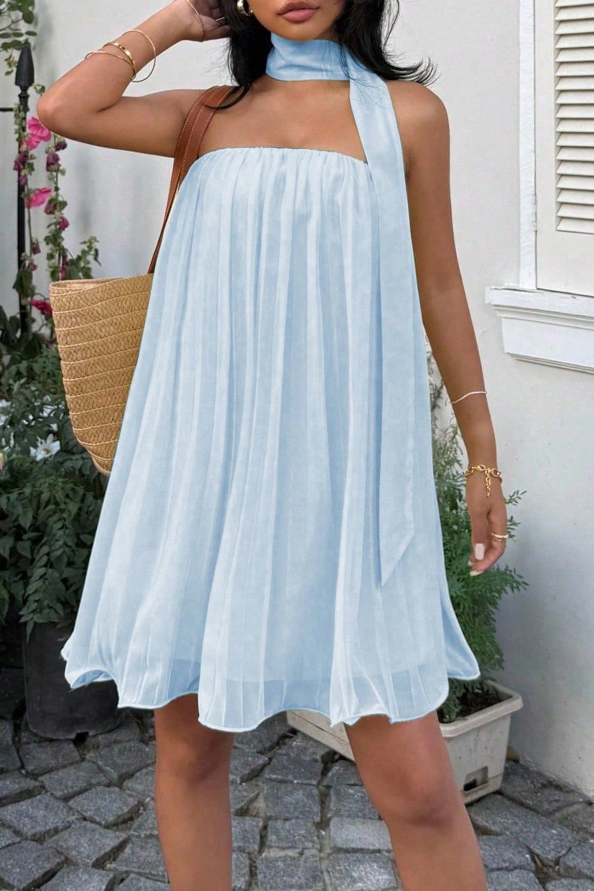 Aliya Ruched Bandeau Mini Dress