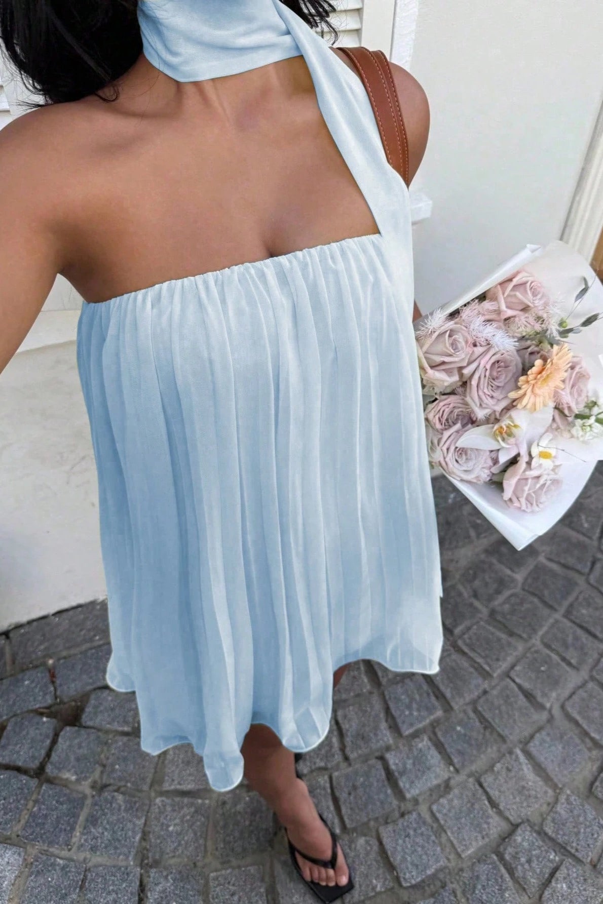Aliya Ruched Bandeau Mini Dress