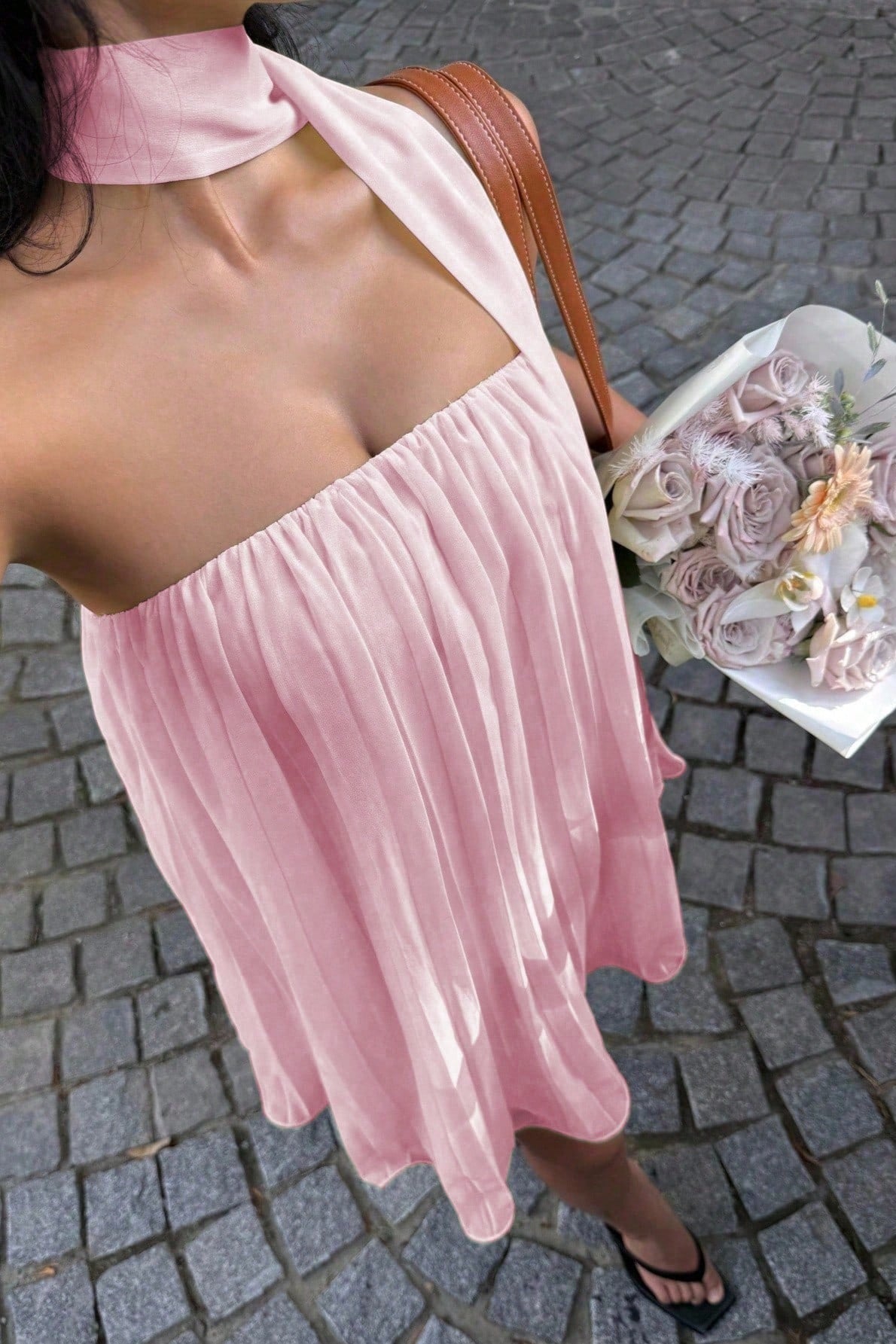 Aliya Ruched Bandeau Mini Dress