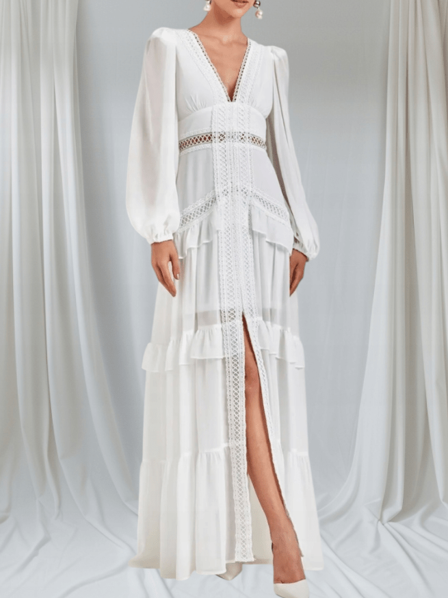 Aryna Chiffon Ruffle Maxi Dress