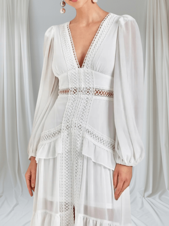 Aryna Chiffon Ruffle Maxi Dress