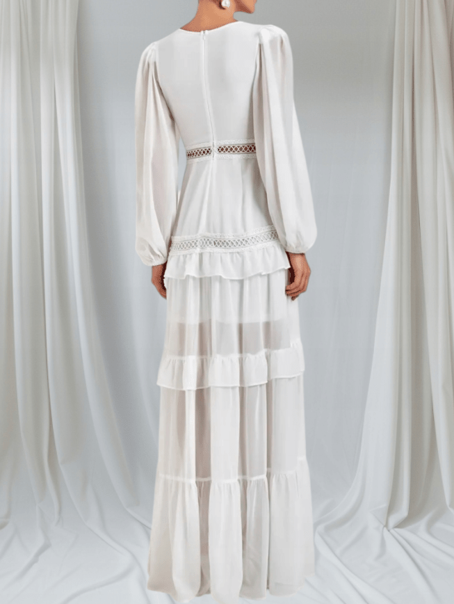 Aryna Chiffon Ruffle Maxi Dress