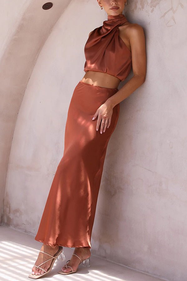 Beatrice Two-Piece Satin Wedding Guest Set