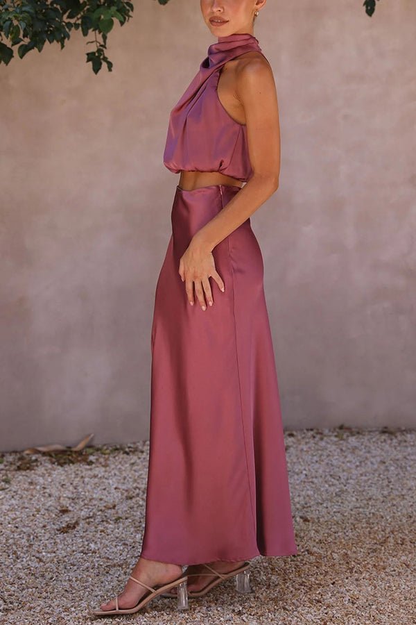 Beatrice Two-Piece Satin Wedding Guest Set