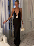 Bianca Deep V Sheer Slip Maxi Dress