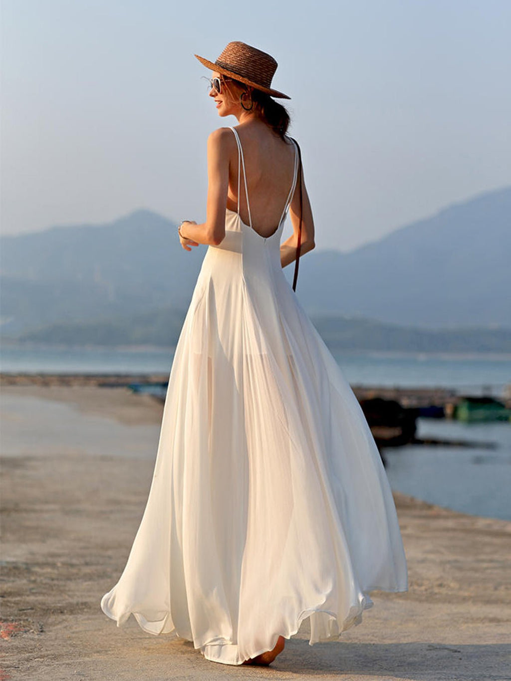 Bianca V-Neck Backless Cami Long Dress