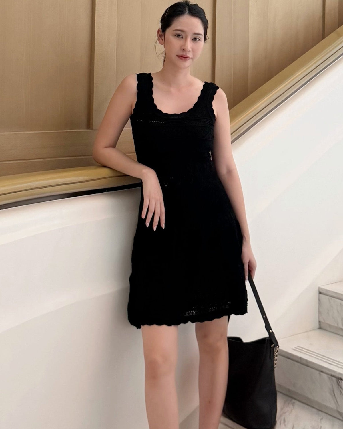 Esther Hollow-Out Knitted Midi Dress
