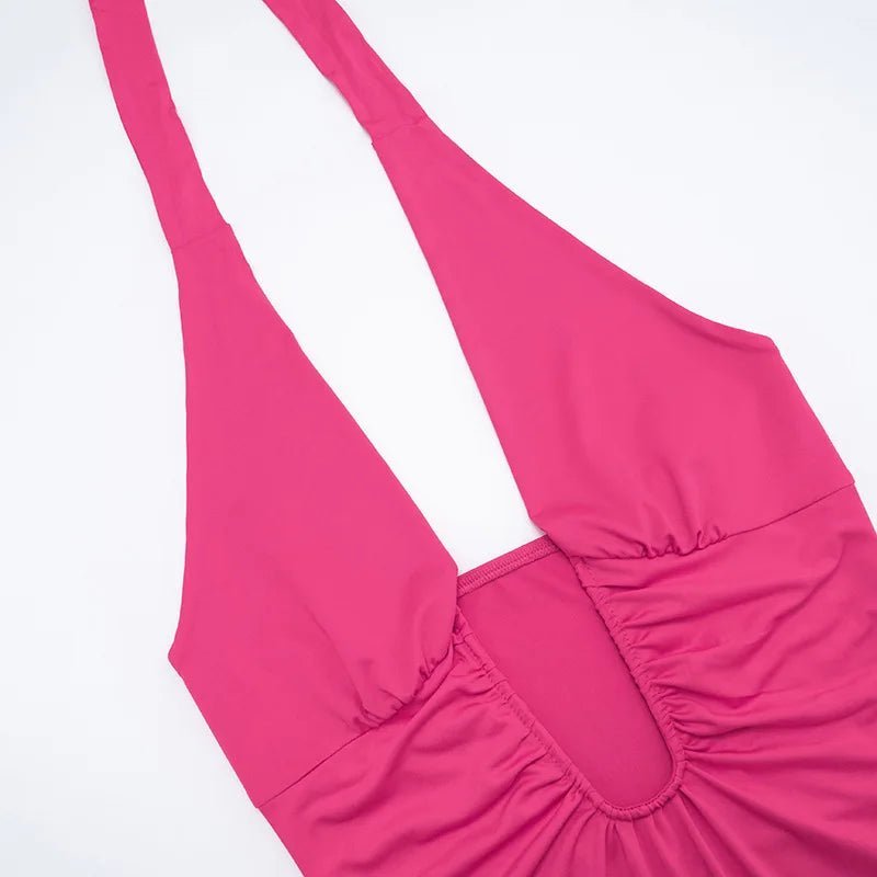 Mila Ruched Halter Mini Dress