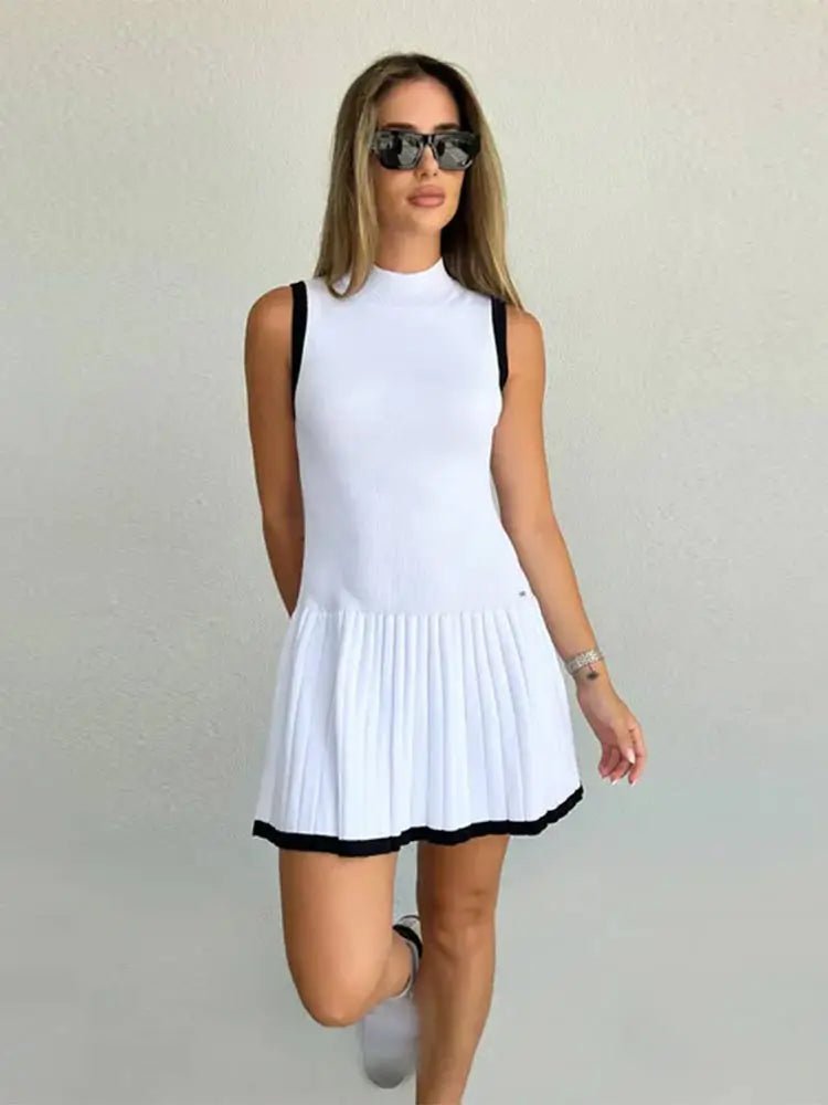 Alice Drop-Waist Contrast Knit Dress