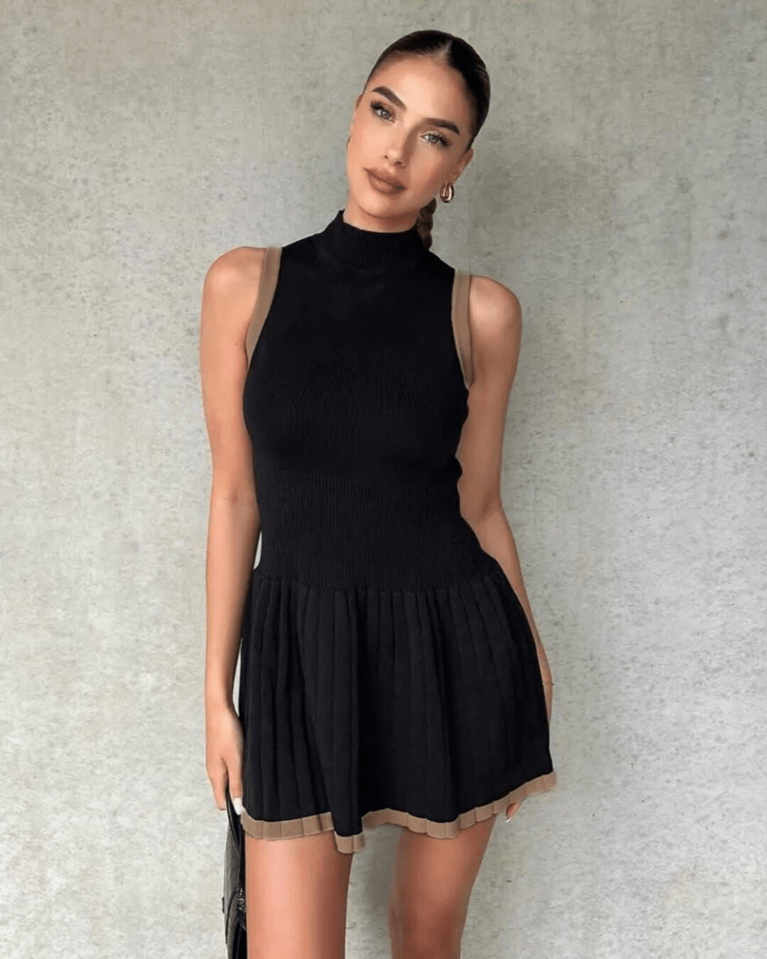 Alice Drop-Waist Contrast Knit Dress
