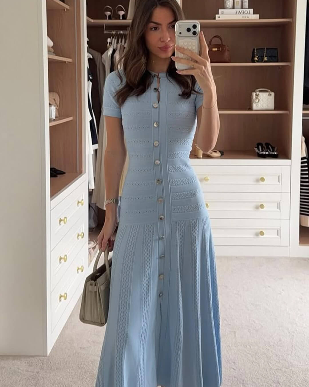 Celeste Ribbed Knit Midi Dress