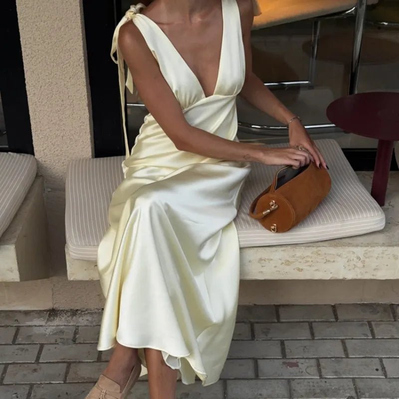 Sienna Satin Tie Strap Maxi Dress