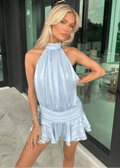 Lola Striped Halter Open Back Mini Dress
