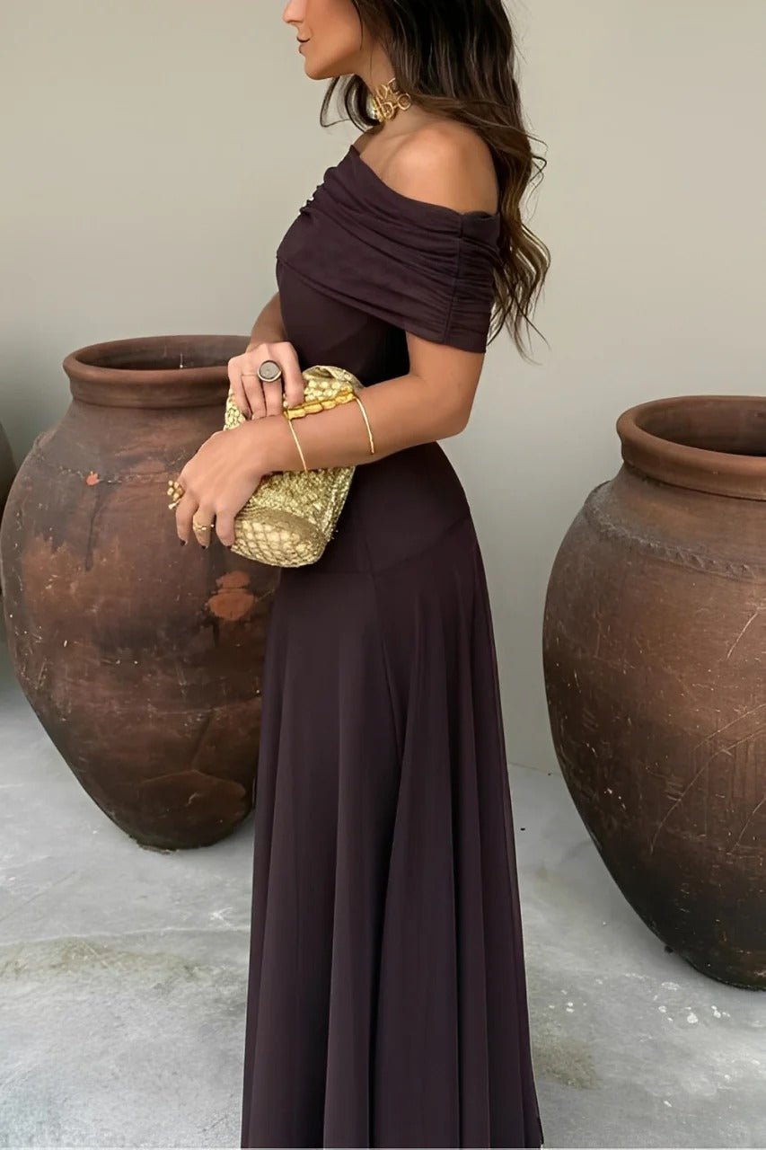 Sienna Off-Shoulder Ruched Maxi Dress