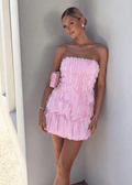 Aisene Chiffon Mini Dress