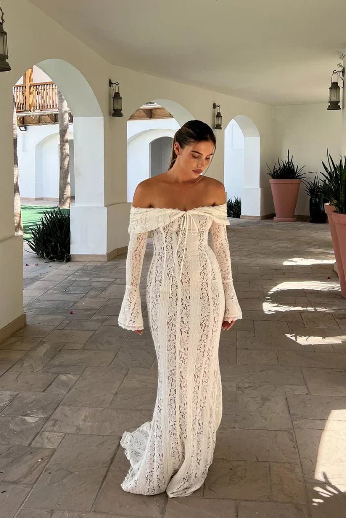 Abby Off Shoulder Lace Maxi Dress