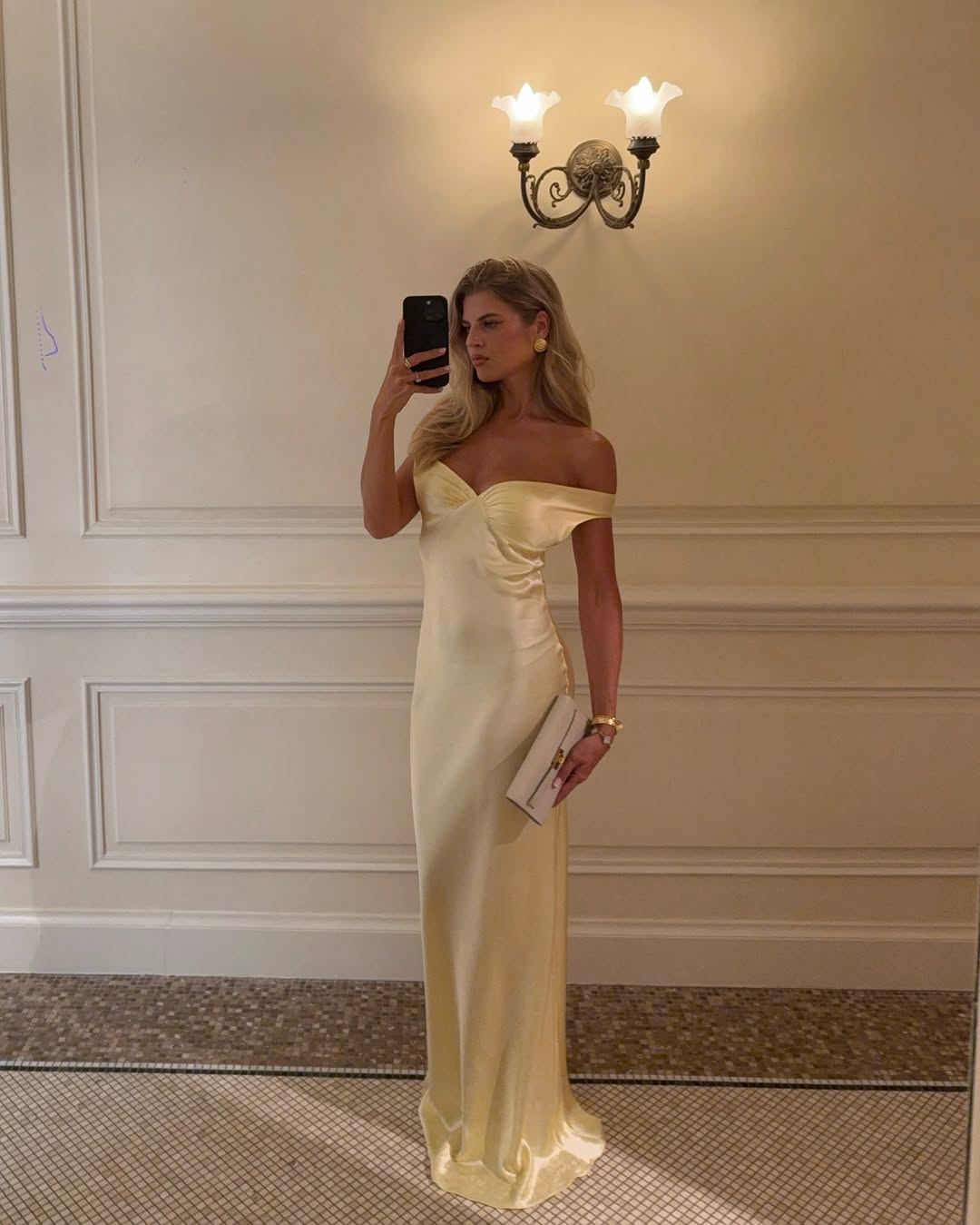 Alice Off-Shoulder Satin Maxi Dress