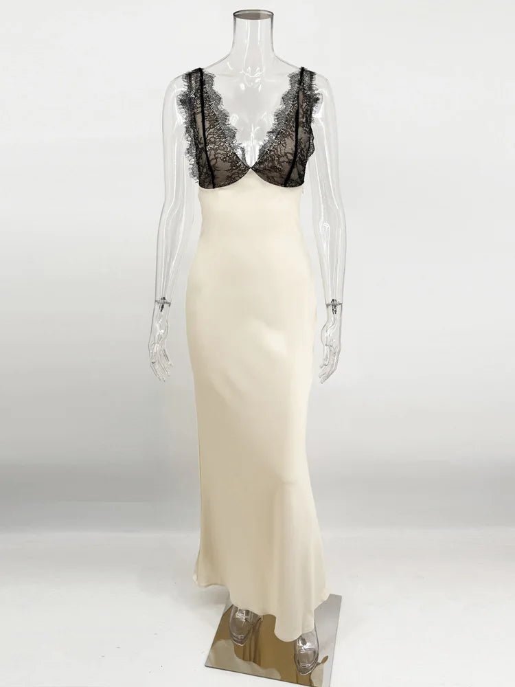 Ambre Lace V-Neck Patchwork Summer Dress
