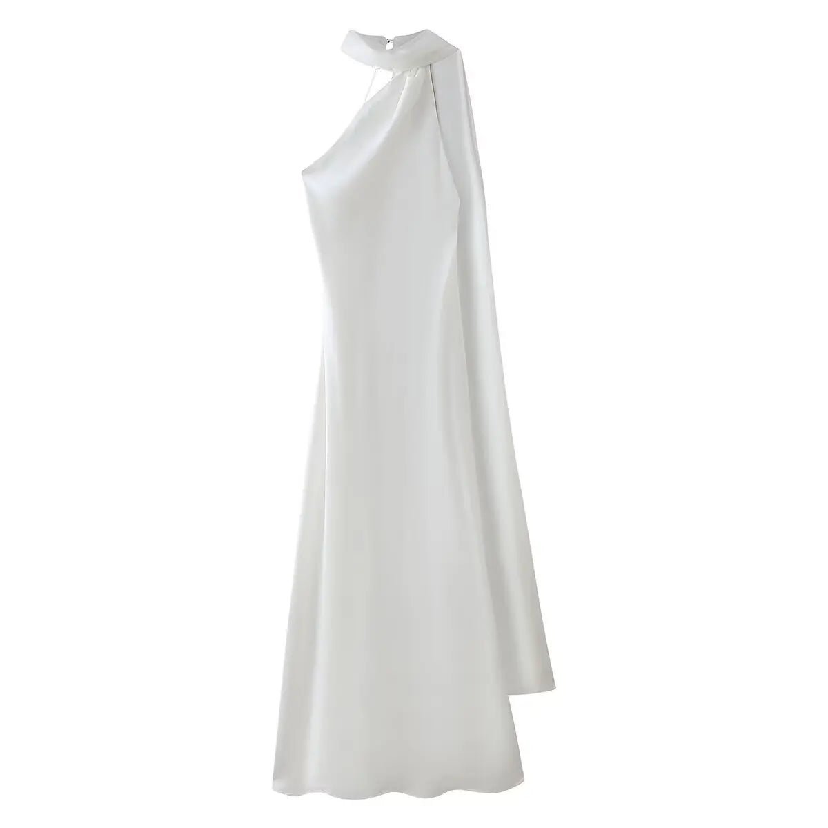 Beatrice Halter Backless Silk Satin Maxi Dress