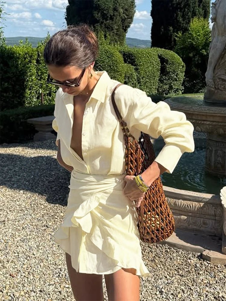 Beatrice Lace-Up Shirt Dress