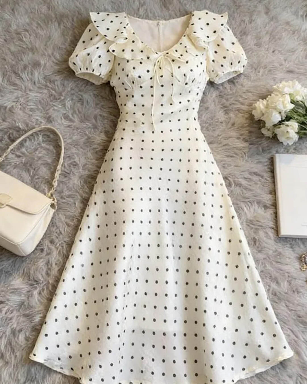 Rachel Polka Dot V-Neck Maxi Dress