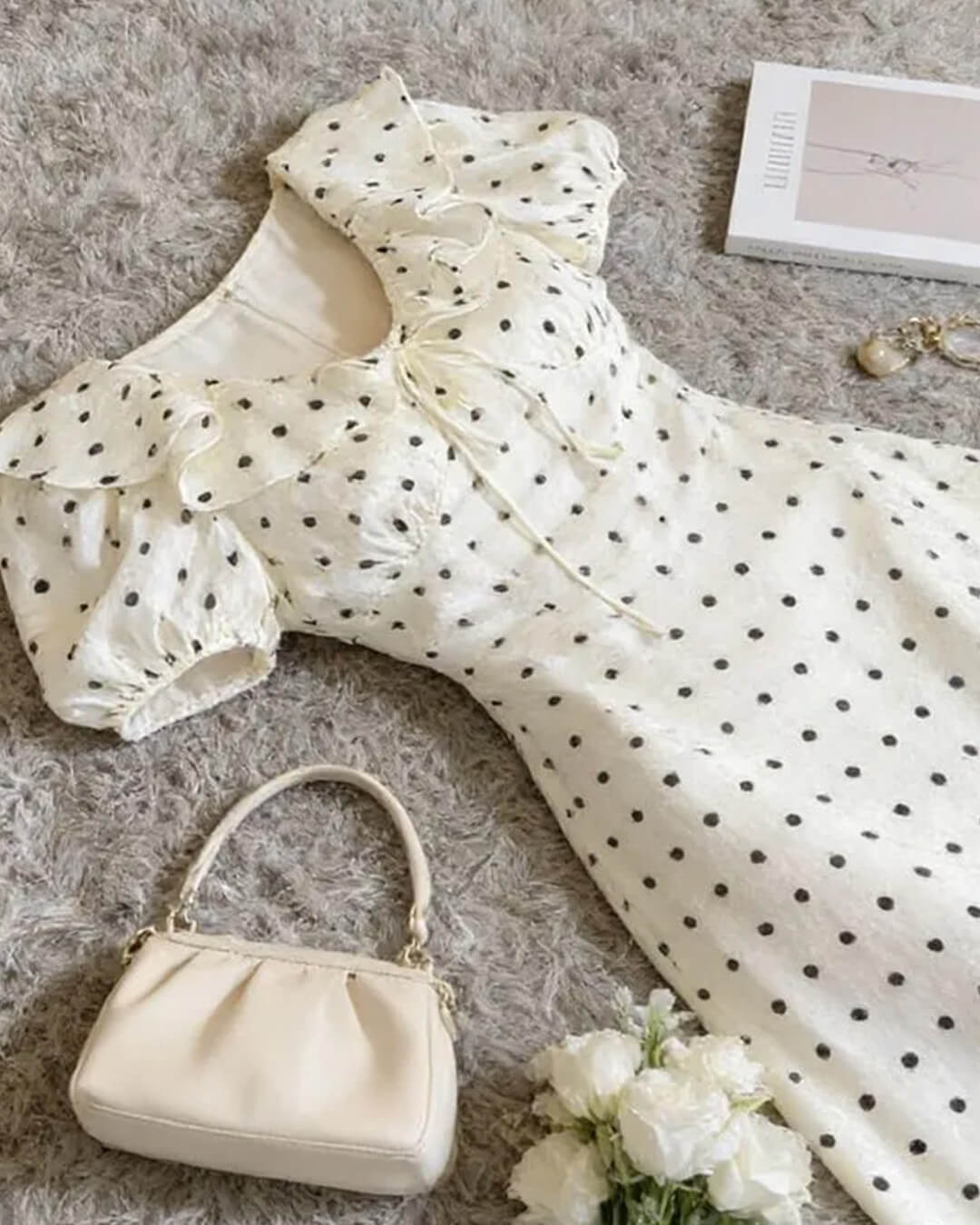 Rachel Polka Dot V-Neck Maxi Dress
