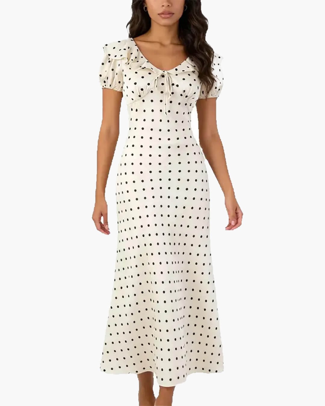 Rachel Polka Dot V-Neck Maxi Dress