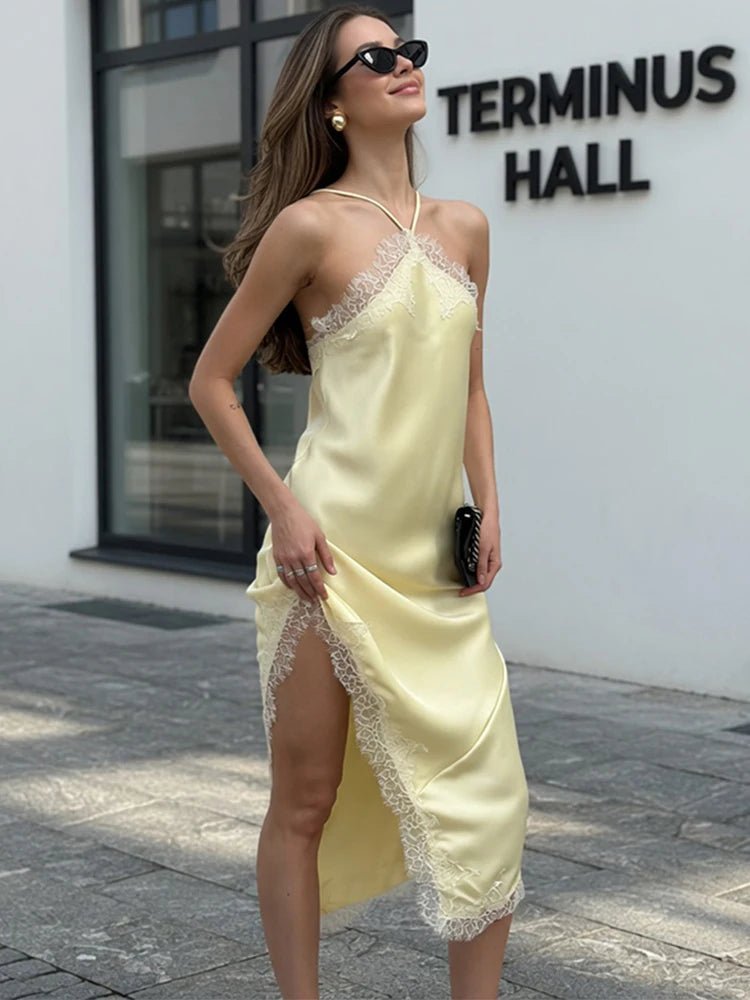 Natalie Off-Shoulder Lace Midi Dress