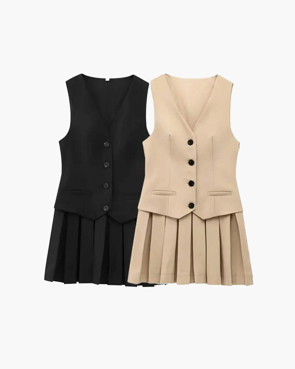 Cheryl Sleeveless Pleated Mini Dress