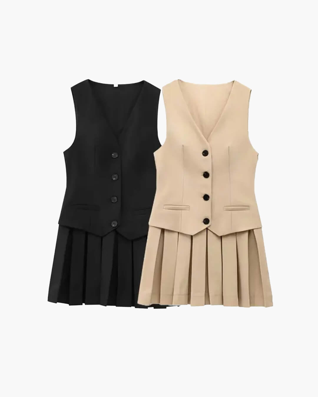 Cheryl Sleeveless Pleated Mini Dress