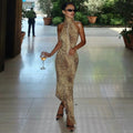 Cindy Leopard Halter Neck Maxi Dress