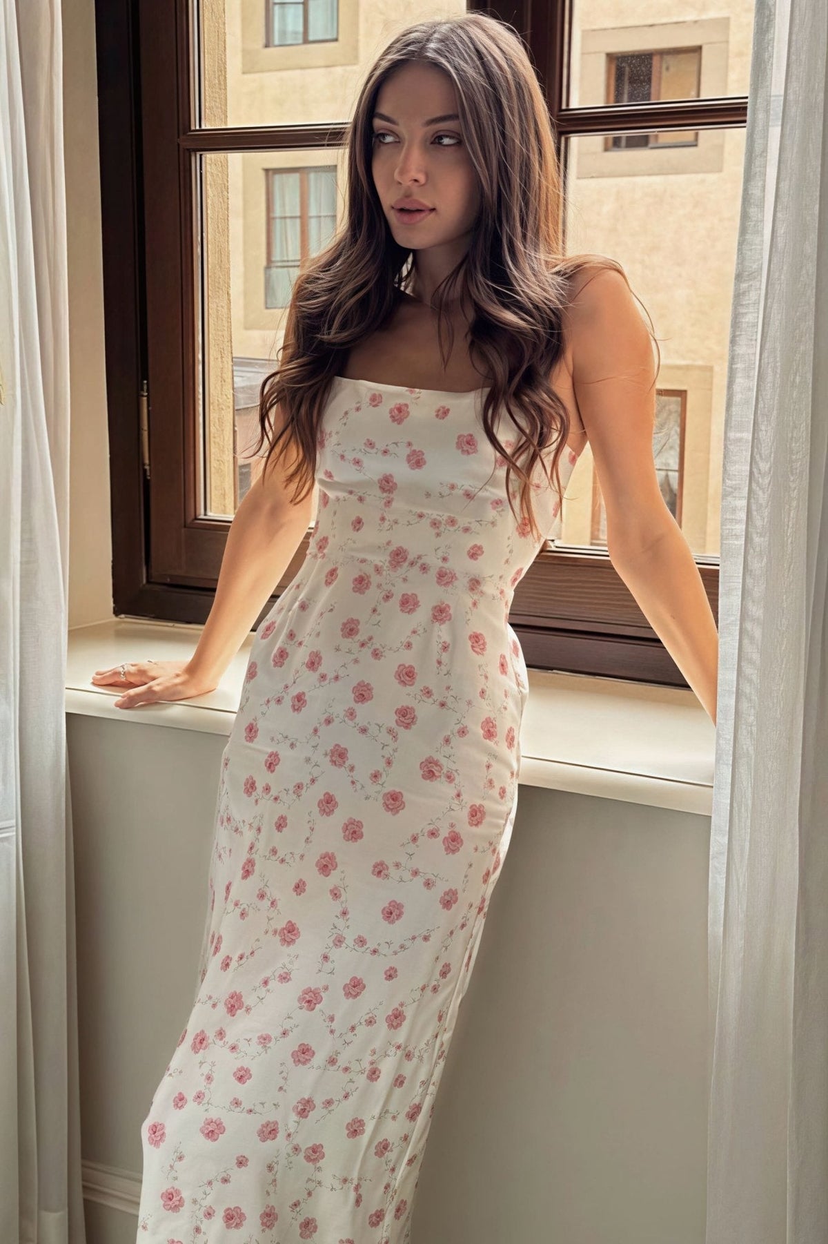 Darlene Floral Bodycon Midi Dress