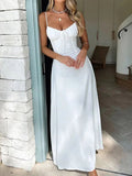 Debra Ruffle Hem Lace Trim Midi Dress