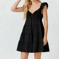 Eulalia Flutter Sleeve Tiered Mini Dress