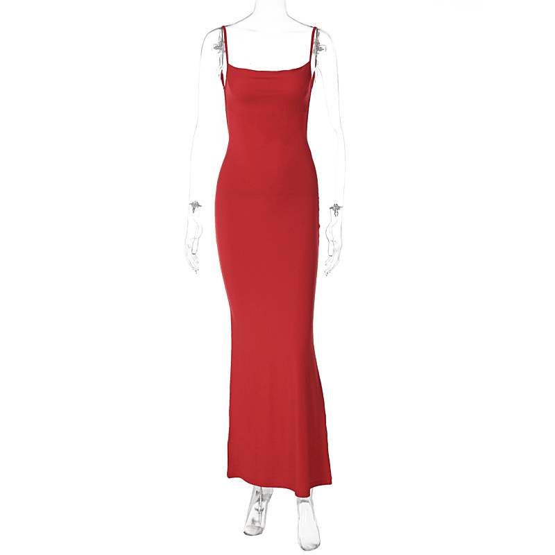 Janet V Neck Strap Maxi Dress