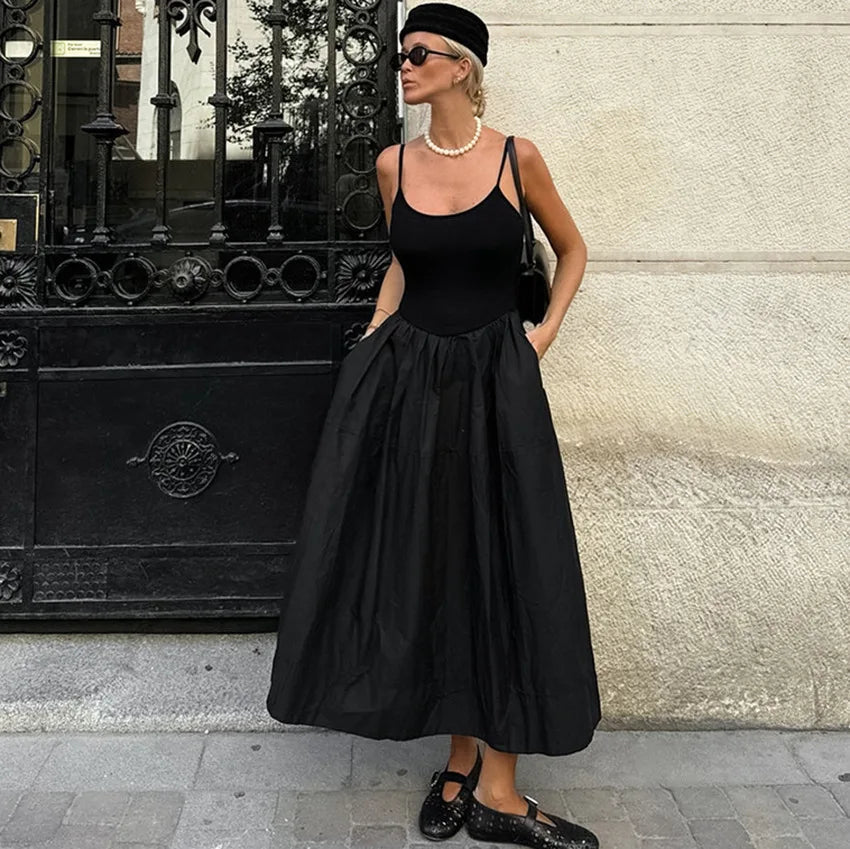 Jesse Spaghetti Strap Drop Waist Midi Dress