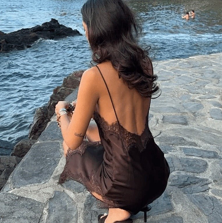 Kara Asymmetric Satin Mini Dress