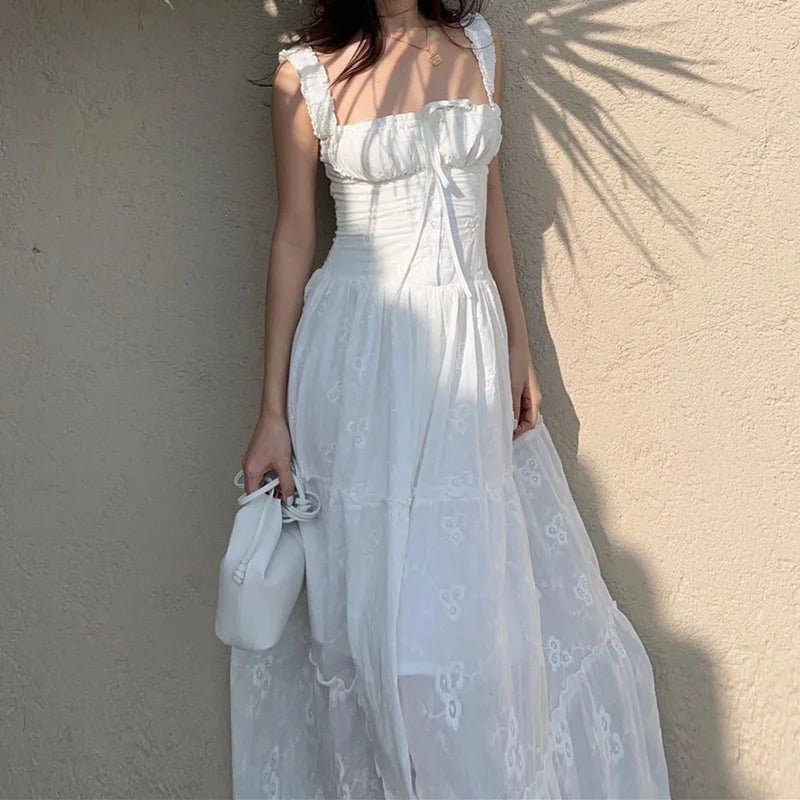 Karla Ruffle Trim Tiered Maxi Dress